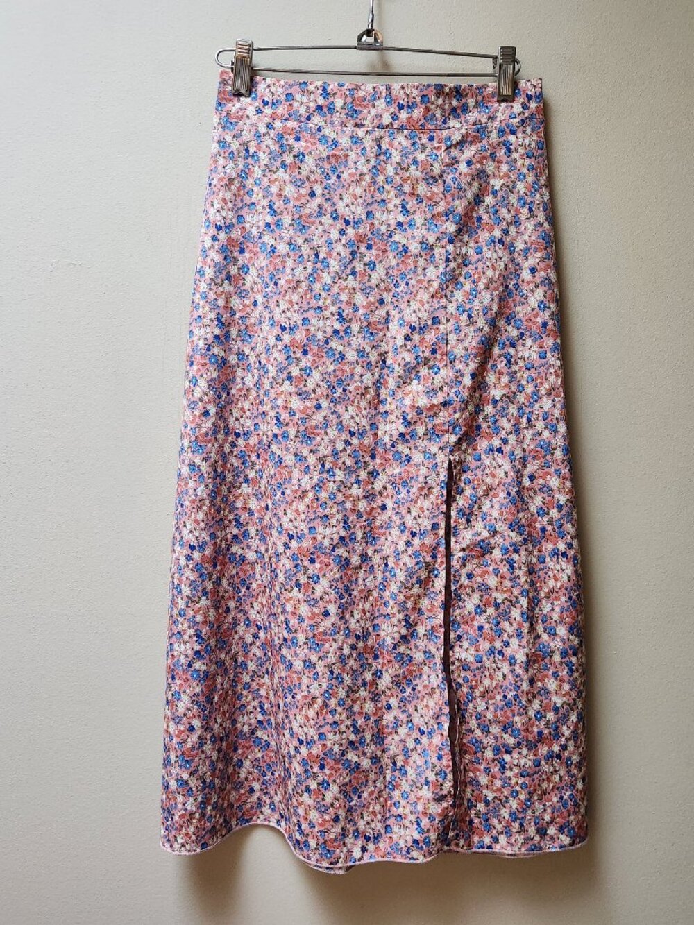 Pink Floral Midi Skirt Shein s/m